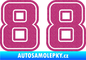 Samolepka Startovní číslo 88 typ 5 Ultra Metalic růžová