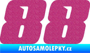 Samolepka Startovní číslo 88 typ 6 Ultra Metalic růžová