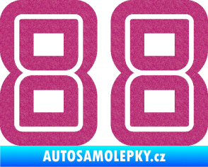 Samolepka Startovní číslo 88 typ 7 Ultra Metalic růžová