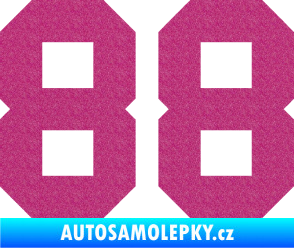 Samolepka Startovní číslo 88 Ultra Metalic růžová