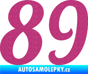 Samolepka Startovní číslo 89 typ 3  Ultra Metalic růžová