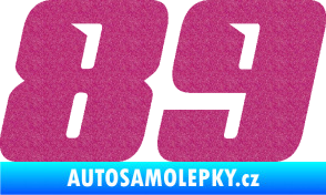 Samolepka Startovní číslo 89 typ 6 Ultra Metalic růžová