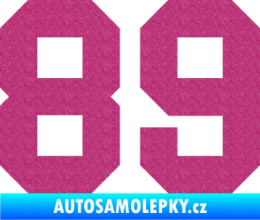 Samolepka Startovní číslo 89 Ultra Metalic růžová