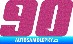 Samolepka Startovní číslo 90 typ 6 Ultra Metalic růžová
