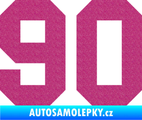 Samolepka Startovní číslo 90 Ultra Metalic růžová