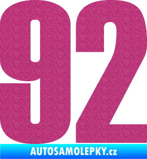 Samolepka Startovní číslo 92 typ 2  Ultra Metalic růžová
