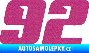 Samolepka Startovní číslo 92 typ 6 Ultra Metalic růžová