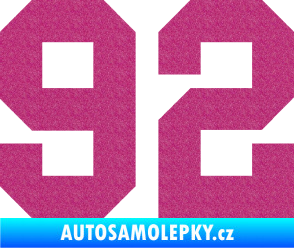 Samolepka Startovní číslo 92 Ultra Metalic růžová