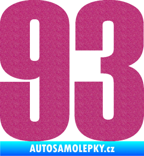 Samolepka Startovní číslo 93 typ 2   Ultra Metalic růžová