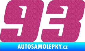 Samolepka Startovní číslo 93 typ 6 Ultra Metalic růžová