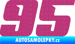 Samolepka Startovní číslo 95 typ 6 Ultra Metalic růžová