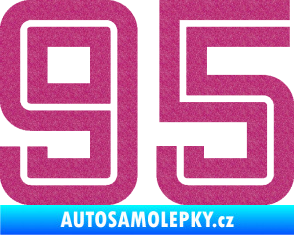 Samolepka Startovní číslo 95 typ 7 Ultra Metalic růžová