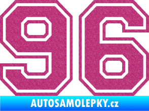 Samolepka Startovní číslo 96 typ 4 Ultra Metalic růžová