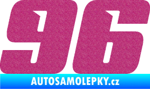 Samolepka Startovní číslo 96 typ 6 Ultra Metalic růžová