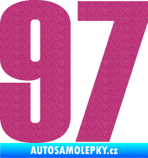Samolepka Startovní číslo 97 typ 2 Ultra Metalic růžová