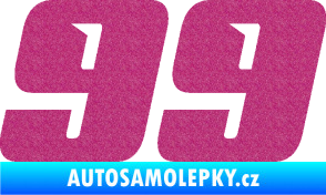 Samolepka Startovní číslo 99 typ 6 Ultra Metalic růžová