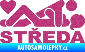 Samolepka Středa nápis Ultra Metalic růžová
