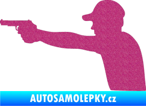 Samolepka Střelec silueta 001 levá Ultra Metalic růžová