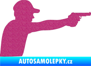 Samolepka Střelec silueta 001 pravá Ultra Metalic růžová