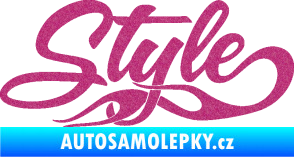 Samolepka Style nápis s plameny Ultra Metalic růžová