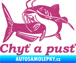 Samolepka Sumec 002 chyť a pusť levá Ultra Metalic růžová