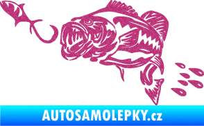 Samolepka Sumec 006 levá s návnadou Ultra Metalic růžová