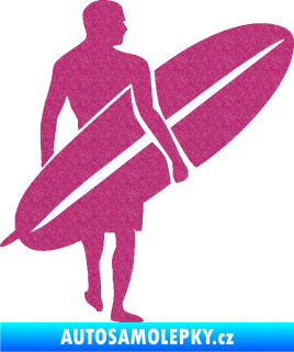Samolepka Surfař 004 pravá Ultra Metalic růžová