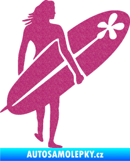 Samolepka Surfařka 003 pravá Ultra Metalic růžová