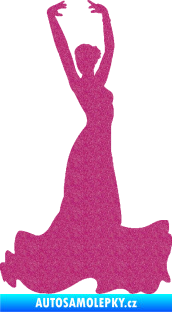 Samolepka Tanec 006 pravá tanečnice flamenca Ultra Metalic růžová