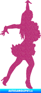 Samolepka Tanec 017 pravá latinsko americká tanečnice Ultra Metalic růžová