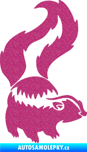 Samolepka Tchoř 002 pravá zvednutý ocas Ultra Metalic růžová