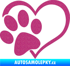 Samolepka Tlapka love levá Ultra Metalic růžová