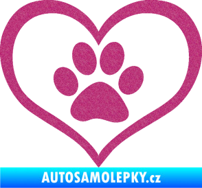 Samolepka Tlapky love 002 Ultra Metalic růžová