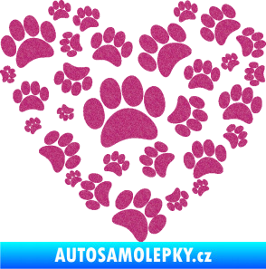 Samolepka Tlapky love 003 Ultra Metalic růžová