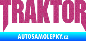 Samolepka Traktor - music Ultra Metalic růžová
