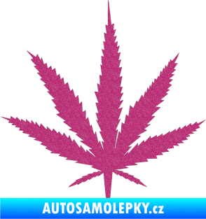 Samolepka Travka 001 lístek marihuany Ultra Metalic růžová