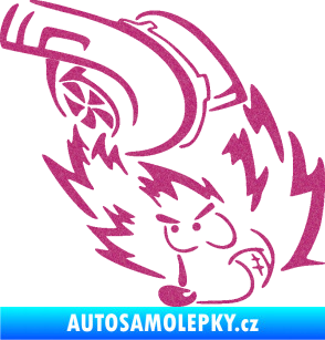 Samolepka Turbo ježek levá Ultra Metalic růžová