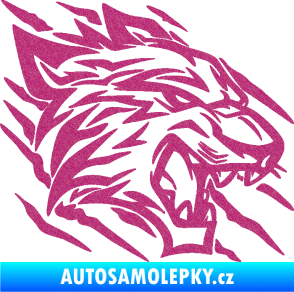 Samolepka Tygr 012 pravá drápance Ultra Metalic růžová