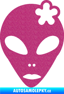 Samolepka UFO 009 slečna s kytičkou pravá Ultra Metalic růžová