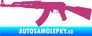 Samolepka Útočná puška AK 47 levá Ultra Metalic růžová