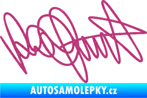 Samolepka Valentino Rossi podpis Ultra Metalic růžová