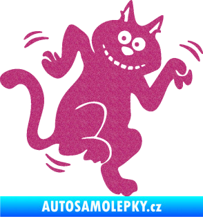Samolepka Veselá kočka pravá Ultra Metalic růžová