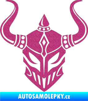Samolepka Vikingská helma Ultra Metalic růžová