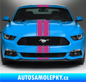 Samolepka Viper pruhy dvojité 1,5 cm + 9 cm + 9 cm + 1,5 cm Ultra Metalic růžová