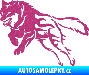 Samolepka Vlk 002 levá Ultra Metalic růžová