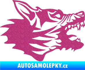 Samolepka Vlk 003 pravá Ultra Metalic růžová