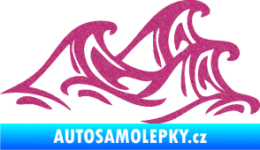 Samolepka Vlny 005 pravá moře Ultra Metalic růžová