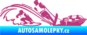 Samolepka Vodní lyžování a surf pravá Ultra Metalic růžová