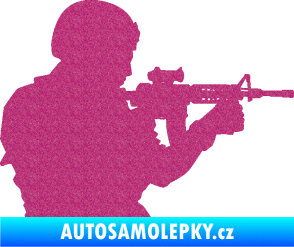 Samolepka Voják 005 pravá Ultra Metalic růžová