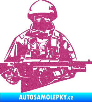 Samolepka Voják 013 pravá Ultra Metalic růžová
